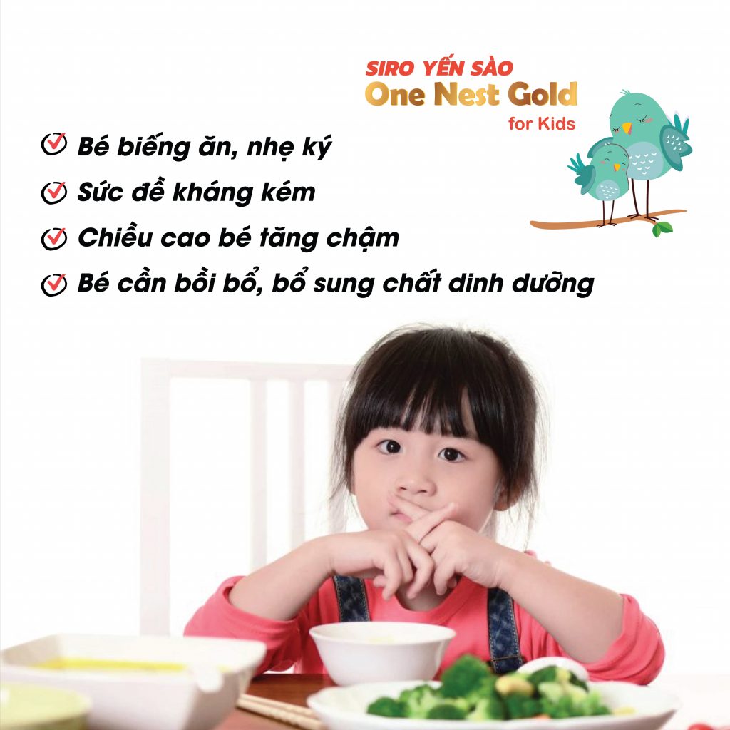 Siro Yến Sào One Nest Gold góp phần cải thiện tình trạng ăn uống không ngon miệng ở trẻ nhỏ 2